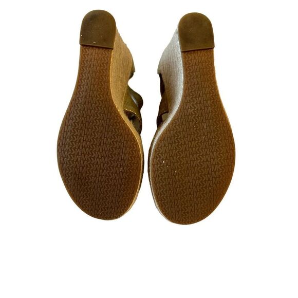 MICHAEL MICHAEL KORS Women's Damita Canvas Espadrille Wedge Gold Size 7.5 - Picture 9 of 14